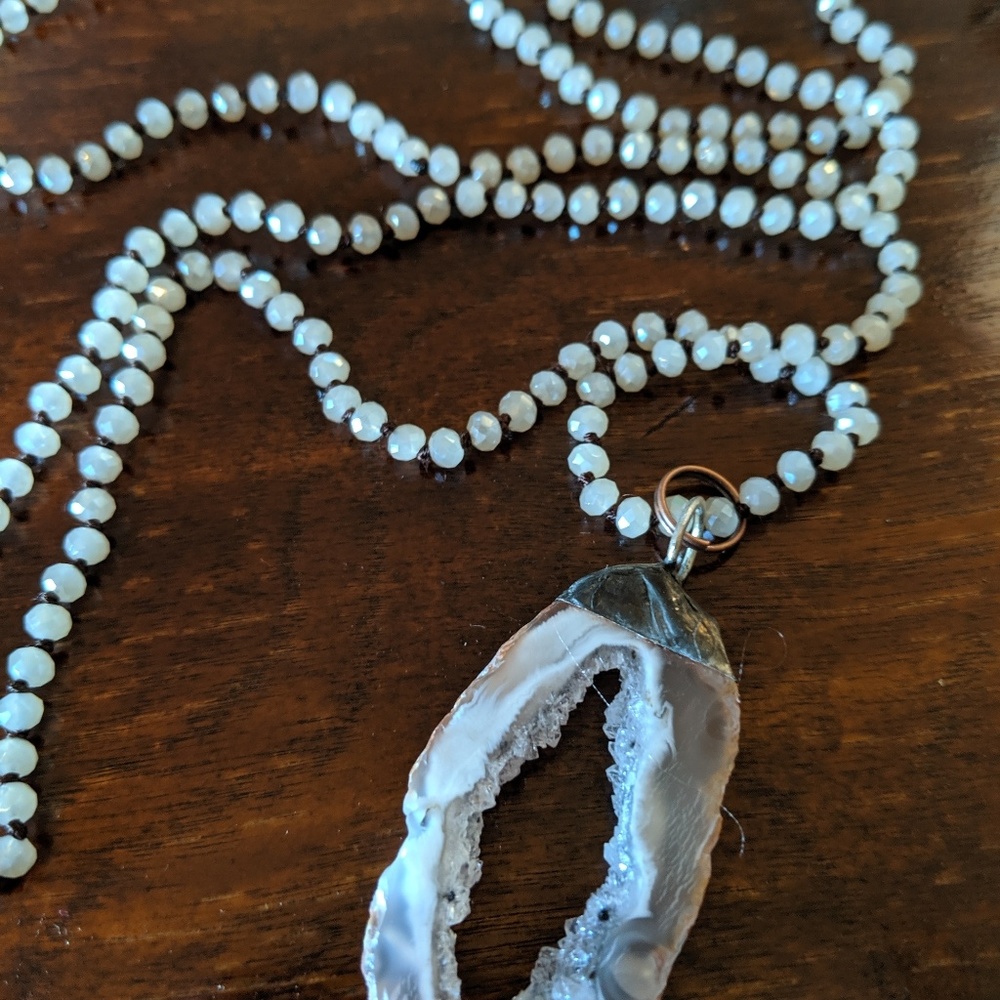 Geode beaded necklace